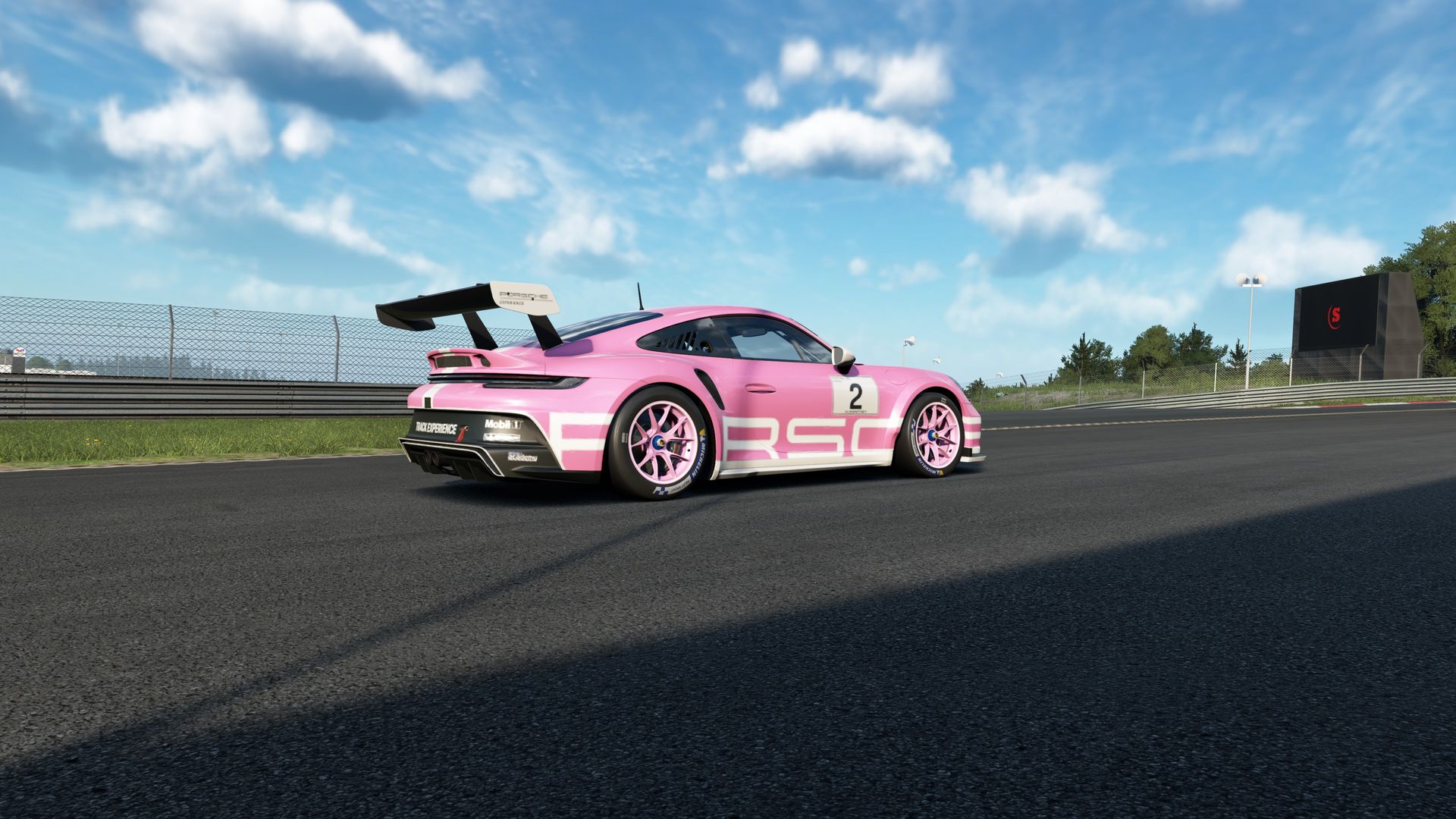 911 GT3 Cup rosa rodando en tanda libre